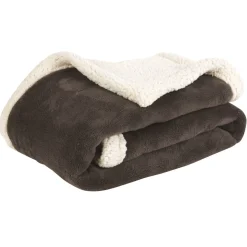 Plaid bi matière gris