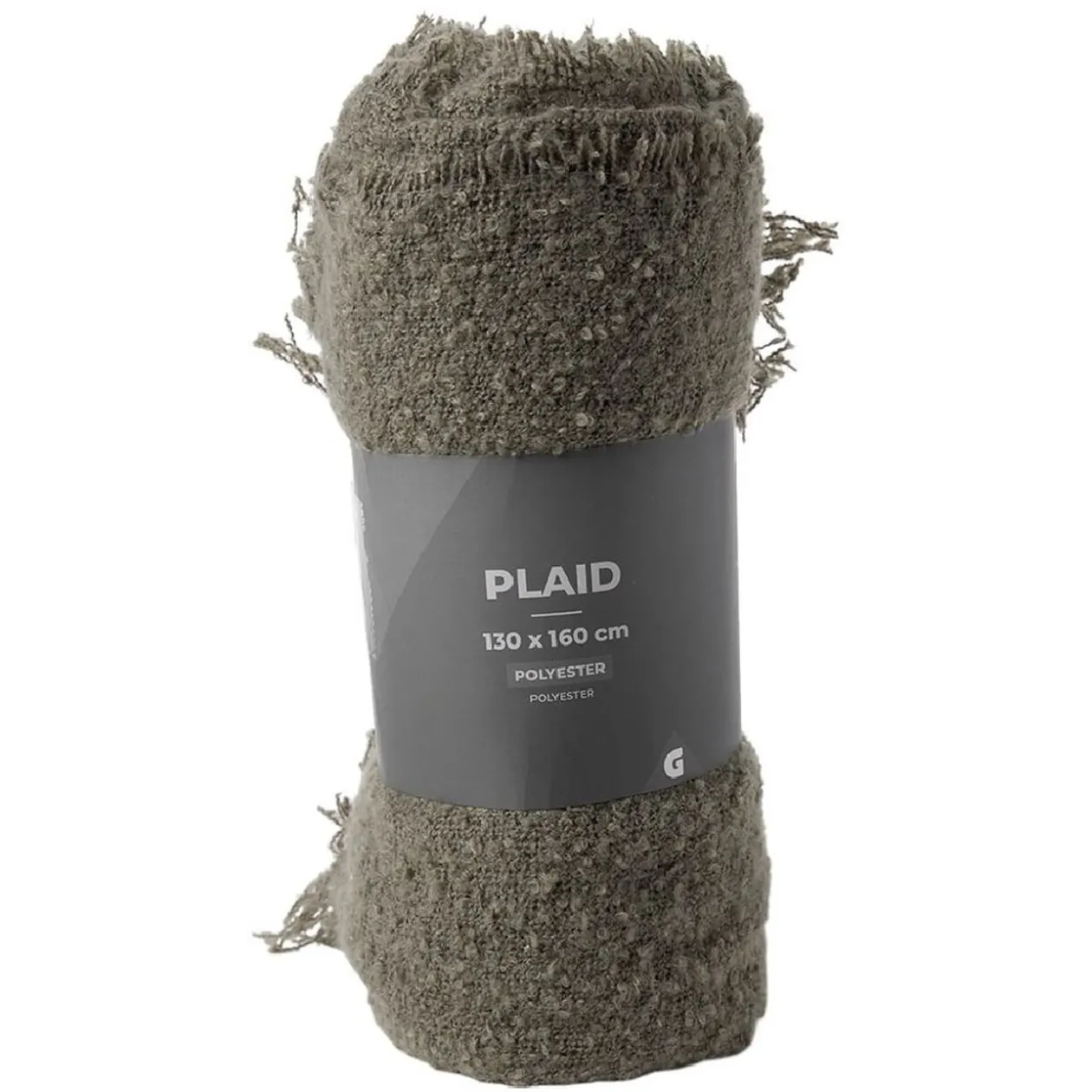 Plaid bouclette doux 130x160cm gris