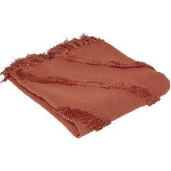 Plaid coton tufté à franges 130x150cm