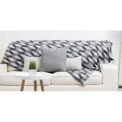 Plaid design graphique noir blanc