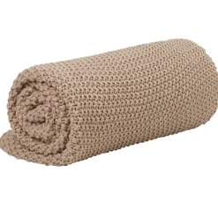 Plaid effet tricot taupe