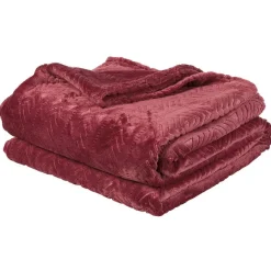 Plaid en flanelle avec relief uni 130x160 cm