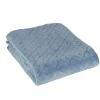 Plaid en flanelle uni bleu relief losange