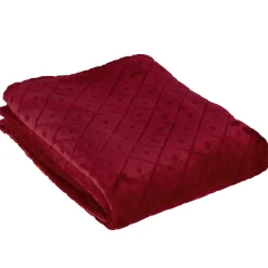 Plaid en flanelle uni rouge relief losange