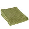 Plaid en flanelle uni vert relief losange