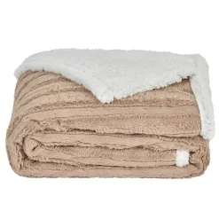 Plaid en polyester imitation fourrure et tissu sherpa 127x152 cm