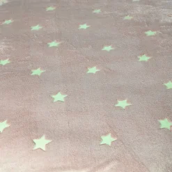Plaid enfant gris ou rose avec étoiles phosphorescentes