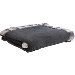 Plaid fausse fourrure gris et marron