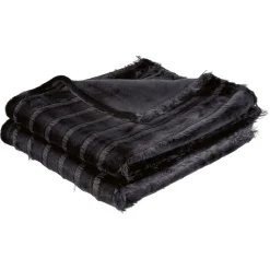 Plaid flanelle à franges uni 127x152 cm