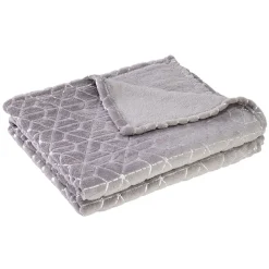 Plaid flanelle impression doré ou argent 130x160 cm