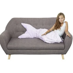 Plaid flanelle sirène pour enfant avec sac de rangement