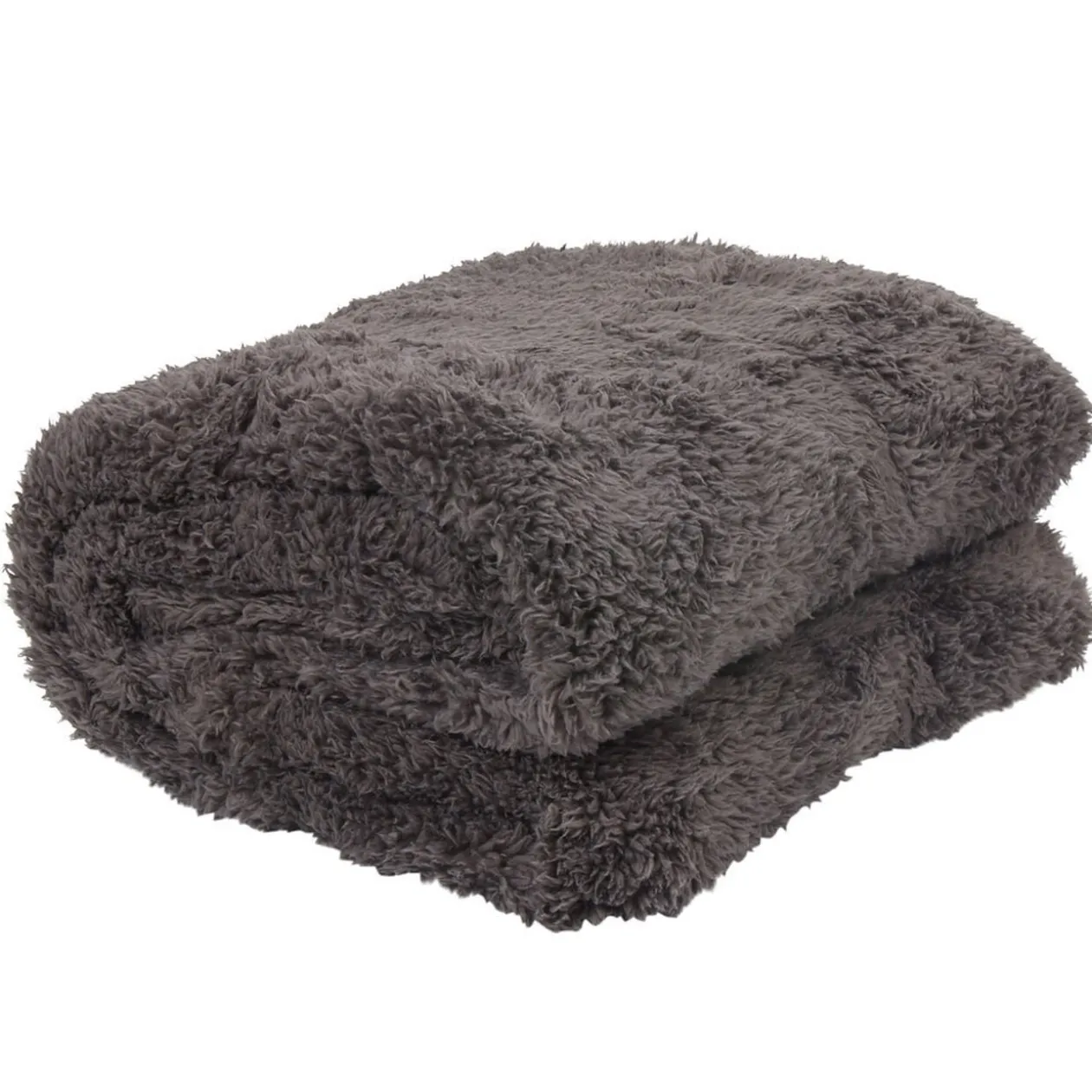 Plaid gris foncé effet shaggy