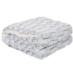 Plaid gris/blanc sherpa degradé