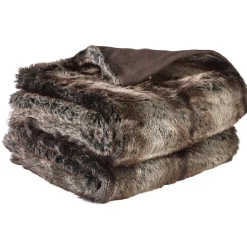 Plaid imitation fourrure marron