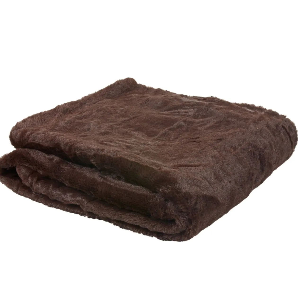 Plaid imitation fourrure uni marron polyester 300 g/m²