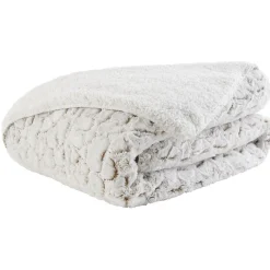 Plaid imitation fourrure décor uni