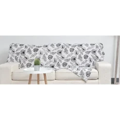 Plaid imprimé feuillage tropical noir et blanc