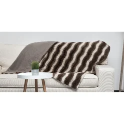 Plaid jeté de canapé imitation fourrure