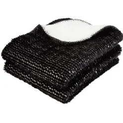 Plaid noir pailleté avec dos sherpa 130x160 cm