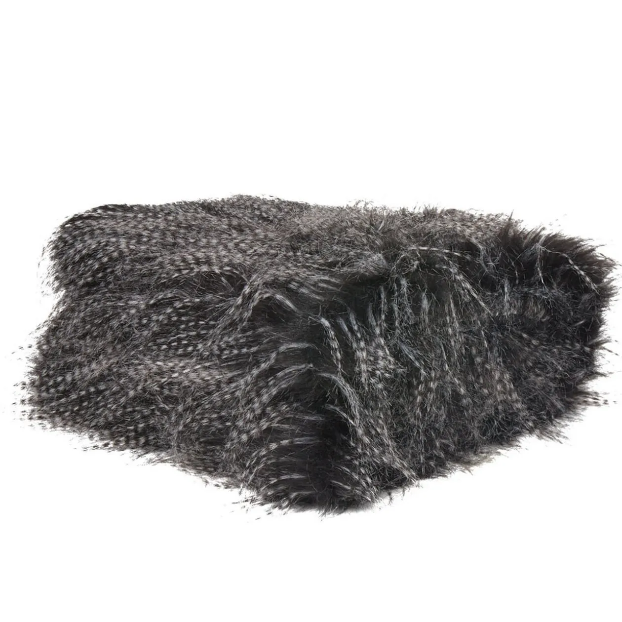 Plaid poils rayés façon autruche