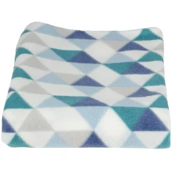 Plaid polaire à motif graphique bleu et blanc