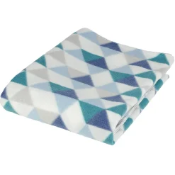 Plaid polaire à motif graphique bleu et blanc