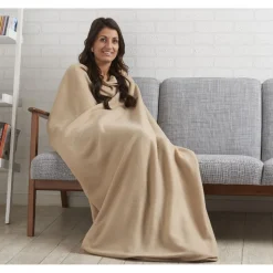 Plaid polaire avec emplacement pied