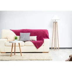 Plaid polaire fausse fourrure violine