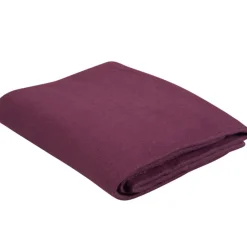 Plaid polaire uni prune