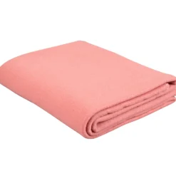 Plaid polaire uni rose