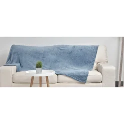 Plaid polyester 1 place uni bleu