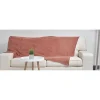 Plaid polyester 1 place uni vieux rose