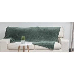 Plaid polyester 1 place uni vert