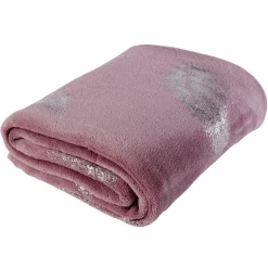 Plaid rose design plumes argentées pailletées