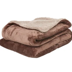 Plaid taupe dos polaire