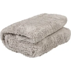 Plaid taupe effet shaggy