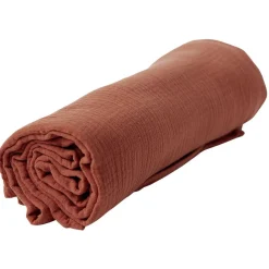 Plaid terracotta uni 100% coton 150x120cm