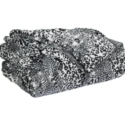 Plaid velours léopard noir et blanc