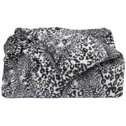 Plaid velours léopard noir et blanc