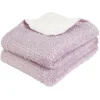 Plaid violet pailleté avec dos sherpa 130x160 cm
