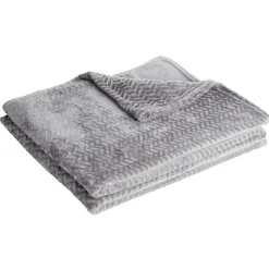 Plaid XL flanelle gris 180x200 cm