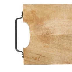 Planche à découper bois avec poignée métal