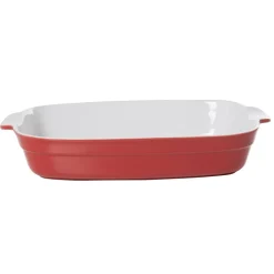 Plat à four rectangulaire rouge blanc grand format