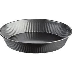 Plat à gâteau transportable forme rond gris