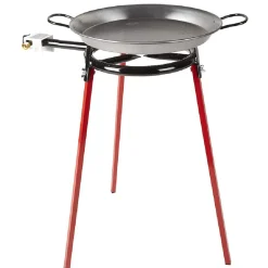 Plat à paella ø 40 cm avec réchaud gaz et trépied H66 cm