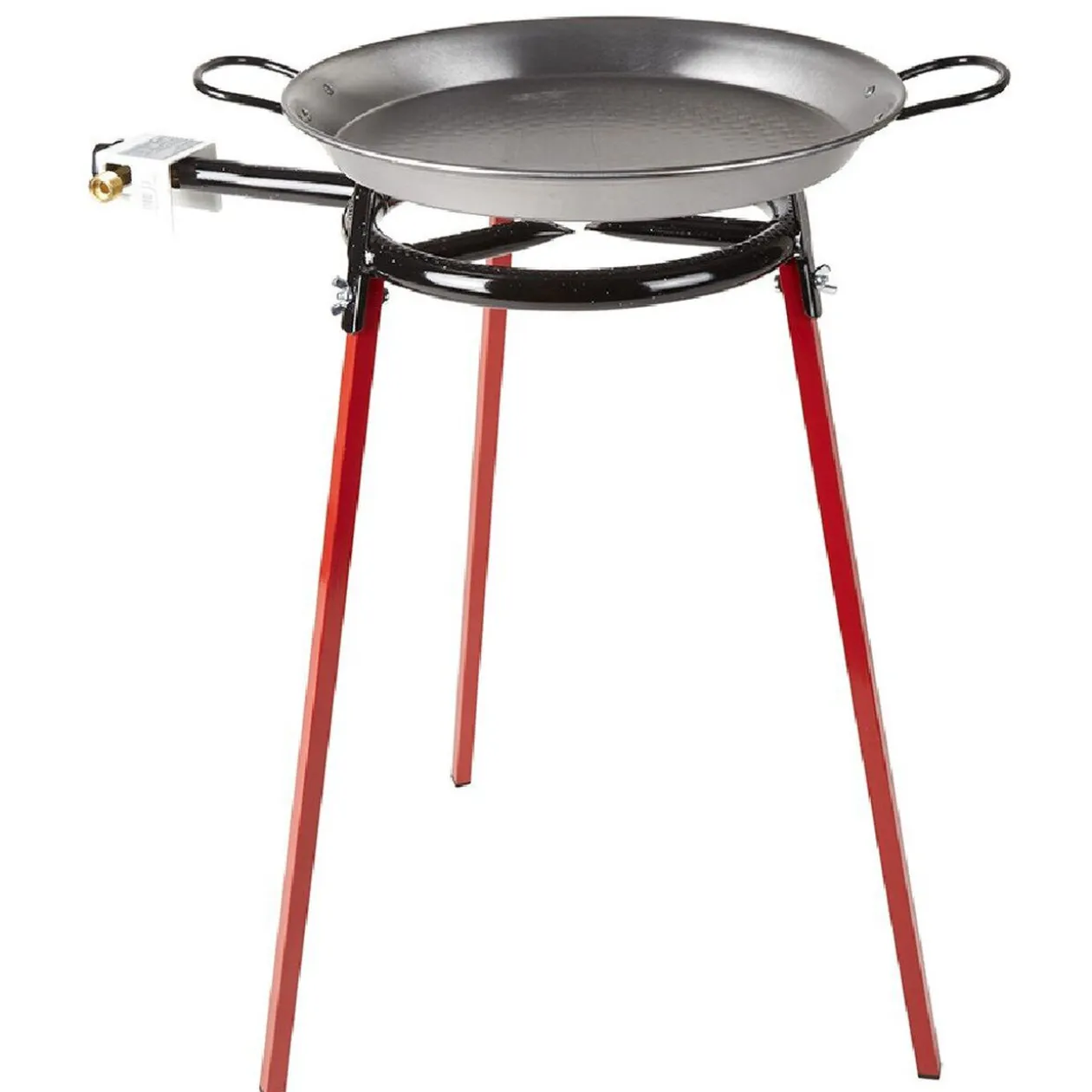 Plat à paella ø 40 cm avec réchaud gaz et trépied H66 cm
