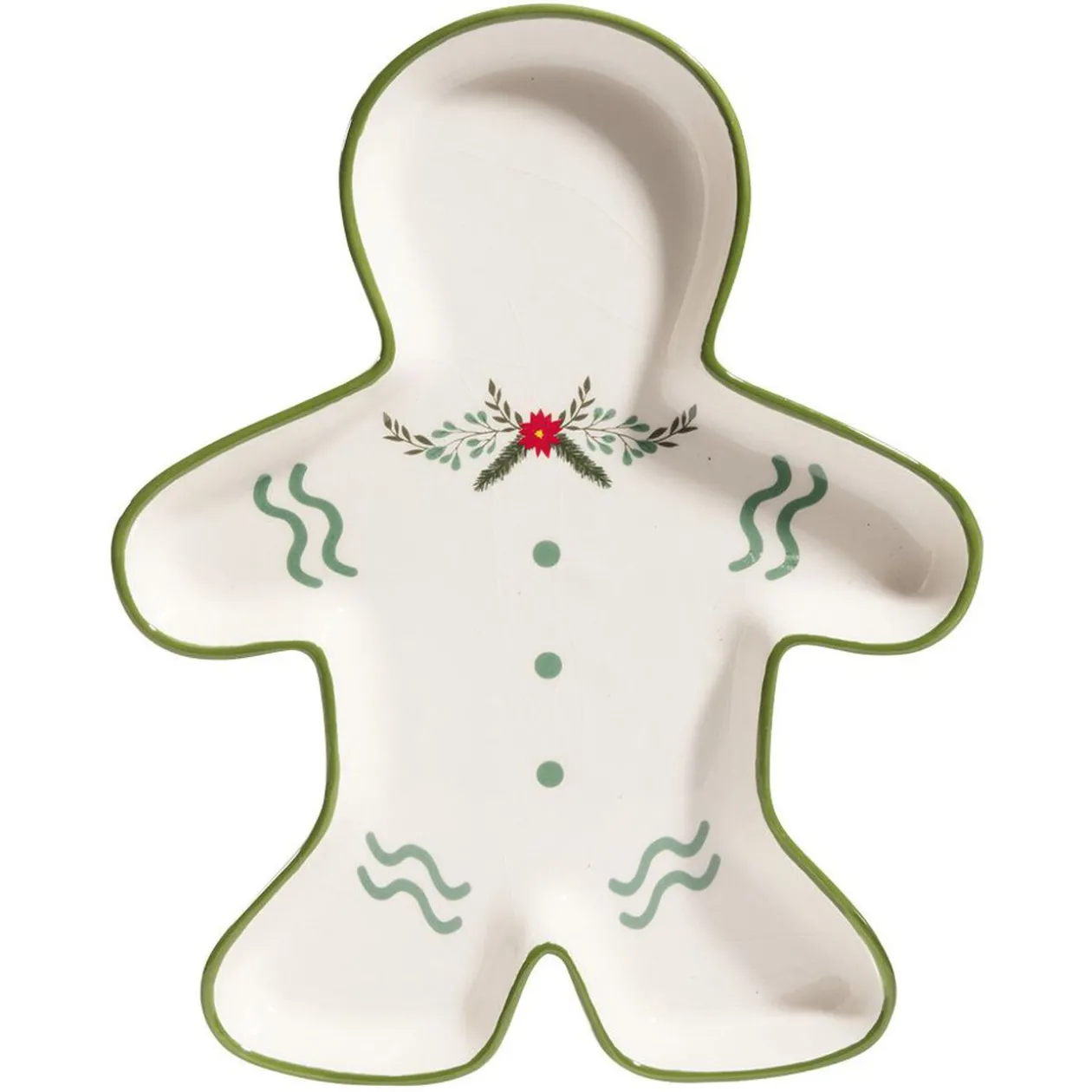 Plat de service en céramique forme bonhomme