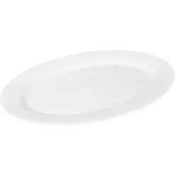 Plat de service ovale en porcelaine blanc