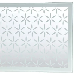 Plat de service rectangulaire blanc motif flocons