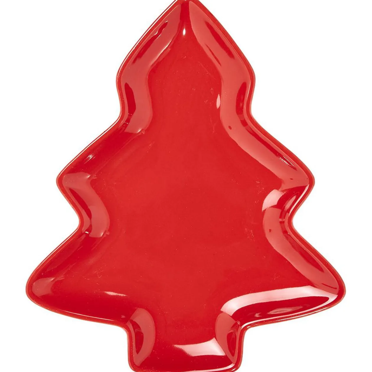 Plat en grès forme sapin de Noël